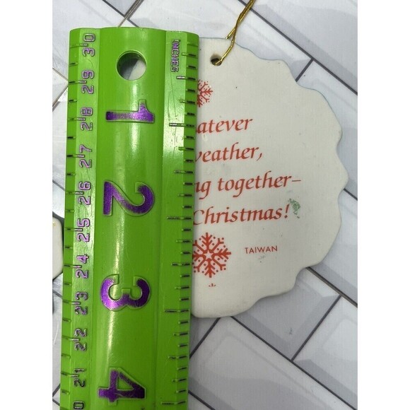 Vintage Jasco Beaver Jingle Bell & 4 Chistmas Ornaments Lot of 5 Ceramic Taiwan - Picture 12 of 14